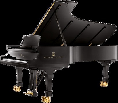 Piano tuner large black piano